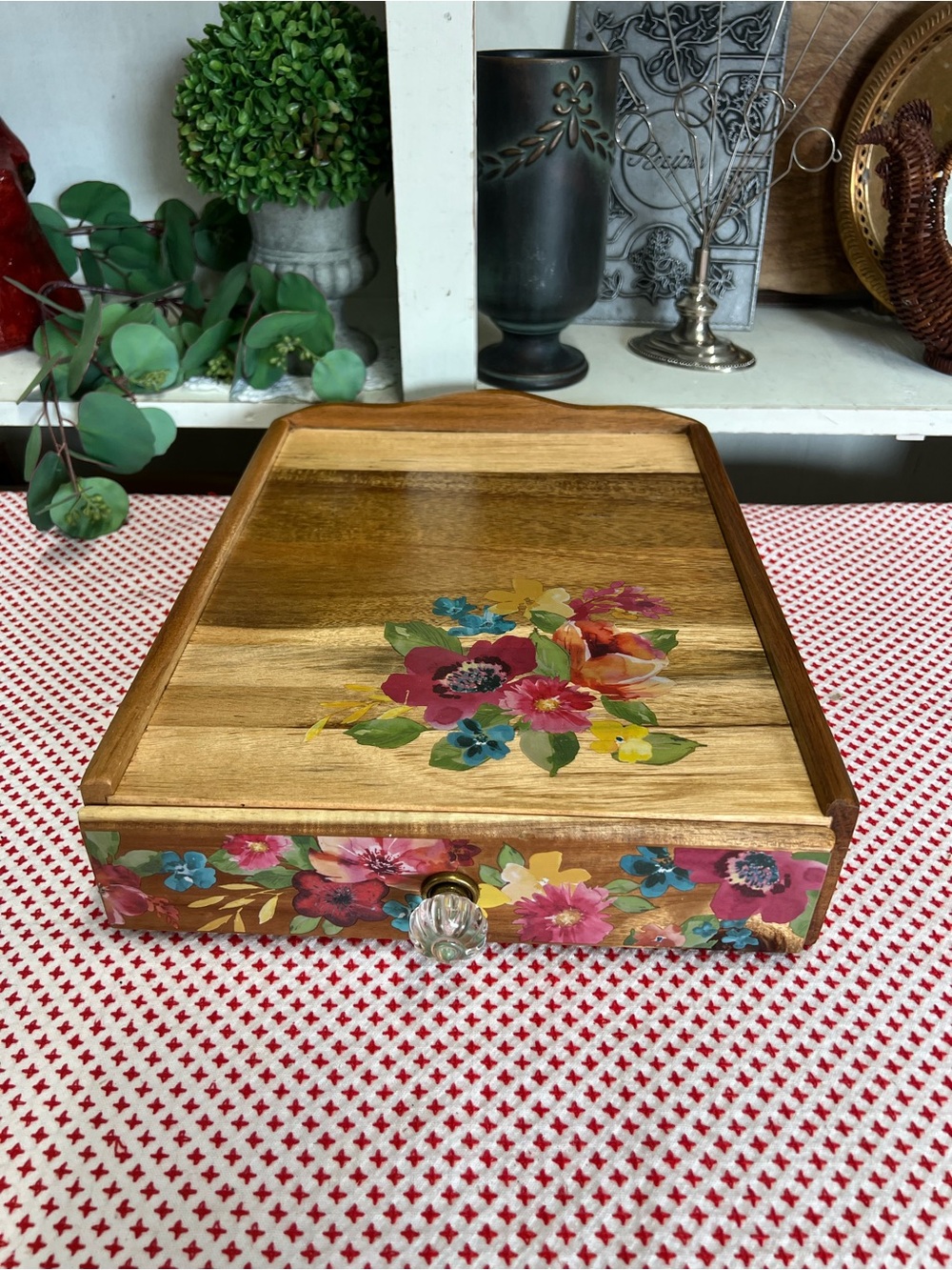 The pioneer woman wood organizer drawer wild flower whimsy coffee pod storage